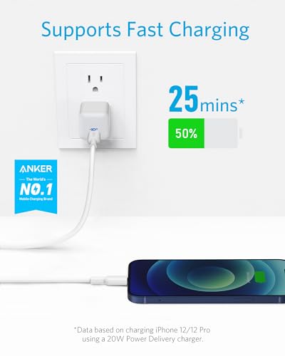 Image of Anker USB C to Lightning Cable, MFi Certified Cable for iPhone 13 Pro 12 Pro Max 12 11 X XS, Supports Power Delivery (10FT,White)