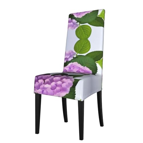 YYHHAOFA Fundas extraíbles para sillas de comedor con estampado de hortensias ramificadas, suaves, cómodas, resistentes a las arrugas, no necesita planchado, elásticas para la mayoría de sillas sin