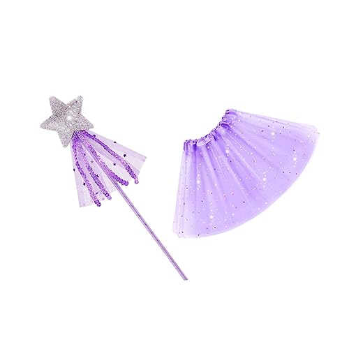 Veemoon 1 Juego traje de princesa disfraz de hadas para ropa de chicas fairy costume - Falda tutú fiesta - Falda tutú cumpleaños tutú disfraz de hada cosplay poliéster Lavender