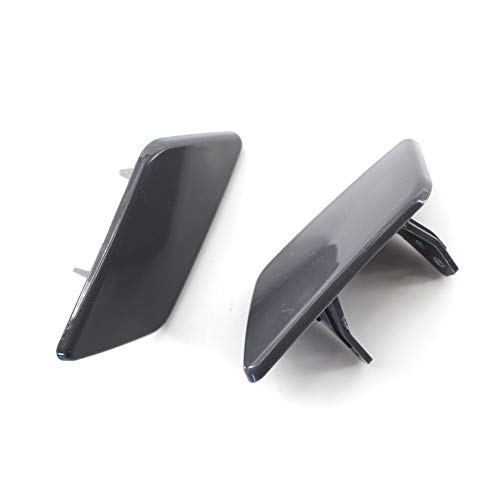 CNxinn10 Motorcycle 2pcs Front Bumper Headlight Washer Nozzle Jet Cover Caps Accessaries for BMW X1 E84 2009 2010 2011 2012, Black