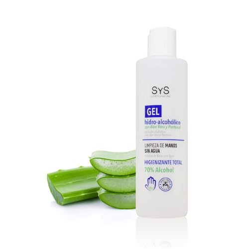 SYS Gel Hidroalcohólico – Con Aloe Vera y Pantenol – Limpieza de Manos Sin Agua – Higienizante Total 70% Alcohol – Hidratante y Suave – Uso Diario - 250 ml