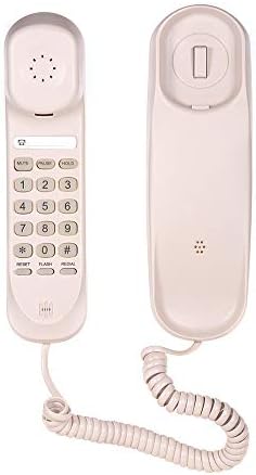 Aibecy Mini Desktop Corded Landline Phone Fixed Telephone Wall Mountable Supports Mute/Pause/Hold/Reset/Flash/Redial Functions for Home Hotel Office Bank Call Center