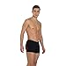Speedo Men's Endurance+ Polyester Solid Square Leg Swimsuit for Men (Black/Lava Red, 40) by Yogi Sports