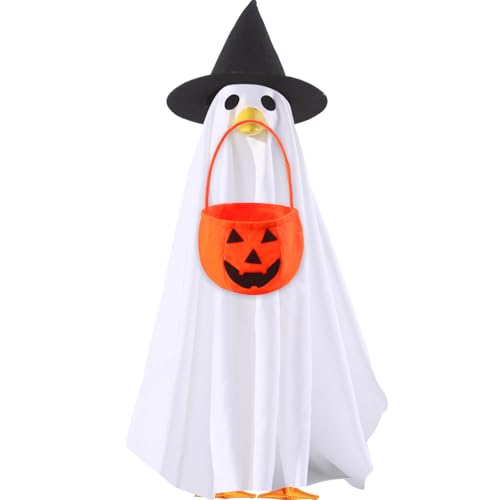 DIYDEC Halloween Goose Outfit Ghost Lawn Porch Goose Clothes Fall Halloween Goose Costume for 23