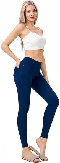 Stretchy Jeans for Women Pull On Jeggings Tummy Control Skinny Leggings with Pockets Trendy Casual - Image 5