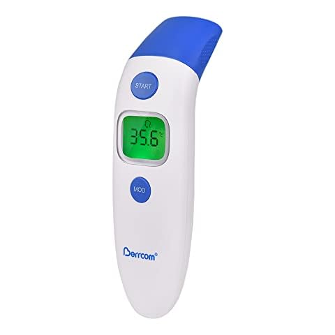 Berrcom Ear Thermometer Forehead Thermometer ET-003 with Fever Alarm Memory Function Ideal for Babies Adults Indoor and Outdoor Use Cover
