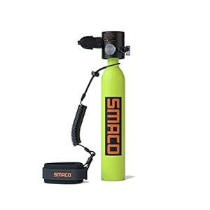 SMACO Scuba Tank Zuurstof Cilinder Duiken Gear voor Duiker Mini Scuba Tank met 5-10 minuten Mogelijkheid Duiken Zuurstof Onderwater Ademhalingsapparaat 0.5L Duiken & Snorkelen Apparatuur