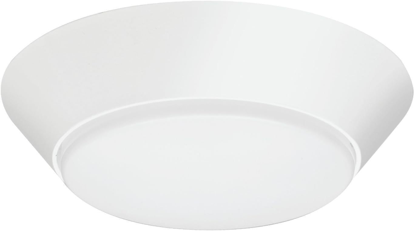 Lithonia Lighting Contractor Select 13 inch Round LED Flush Thin Ceiling Light Mount White 3000K Dimmable (FMML 13 830), 13in Non-Wet Listed
