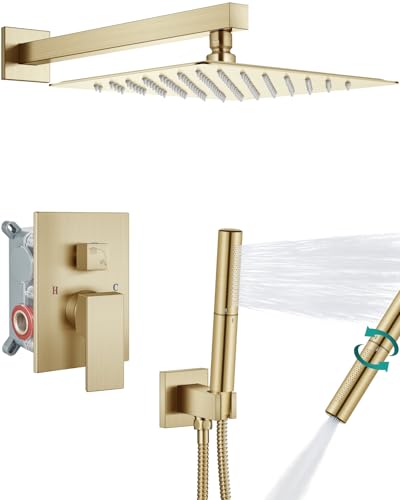Aolemi 12-Inch Brushed Gold Rain System