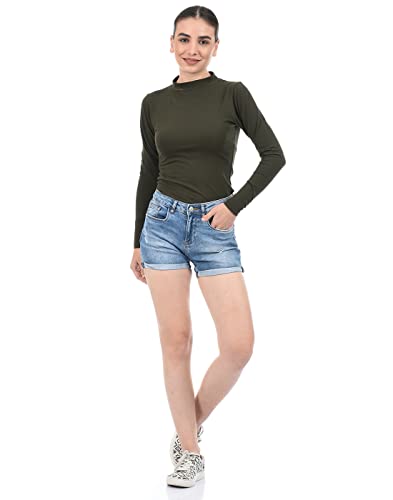 Image of Oneway| Full Sleeves stylish fashion turtleneck Bodysuit top for women| Elegant| Bodycon| Cotton| Everyday Wear| Comfortable| Slim fit| Solid basic| Knit