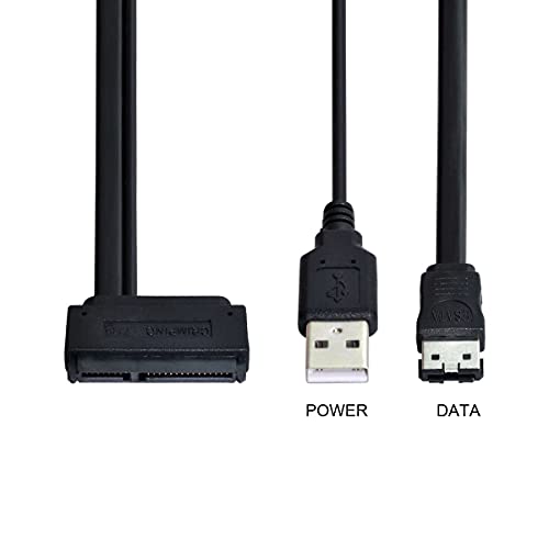 Image of chenyang 2.5 Inch Hard Disk Drive SATA 22Pin to ESATA Data + USB Powered Cable 50cm