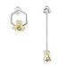 Produktbild SILVERCUTE Damen Ohrringe Asymmetrische Biene Ohrringe aus 925 Sterlingsilber Zirkonia Ohrstecker vergoldet zweifarbig Schmuck für Mädchen perfektes Geschenk für Weihnachten Geburtstag