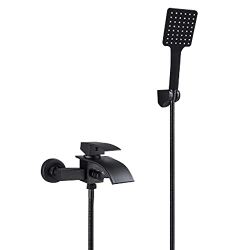 Robinet de baignoire noir cascade Robinet de salle de bain Robine...