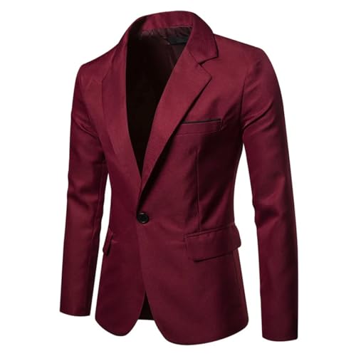 Men's Four Seasons Solid Color Suit Jacket Business Casual Single-Breasted Wedding Blazer3