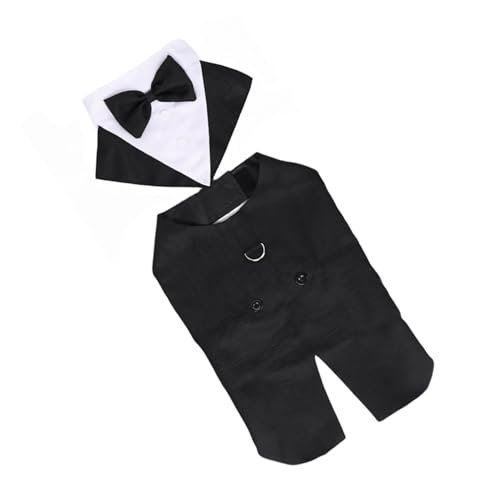Disfraz formal de esmoquin con moño para perro talla M