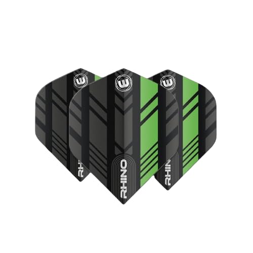 WINMAU Rhino Stripe Design Dart Flights - 10 sets per pack (30 flights per pack) (Green), Standard - Image 3