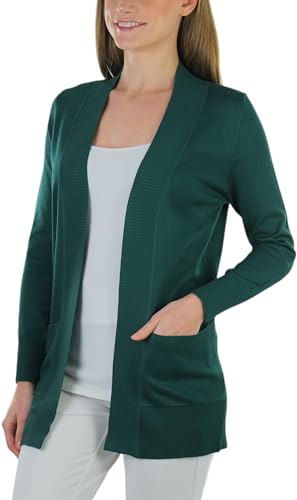 Image of ToBeInStyle Women's Long Sleeve Rib Banded Open Sweater Cardigan
