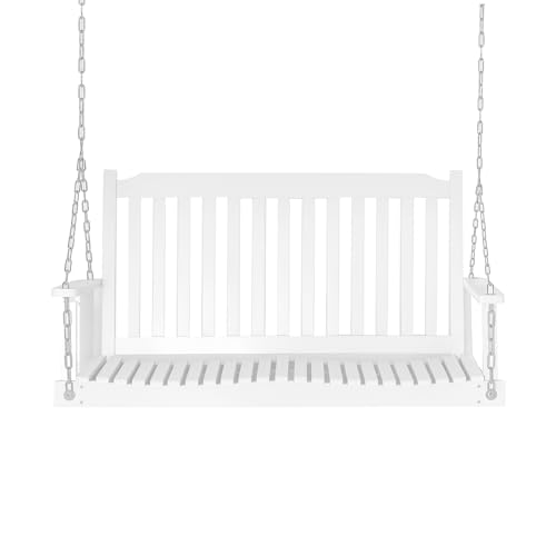 Outsunny Banc Suspendu 2 Places dim 117 L x 69 l x 60 H m Assise Dossier Haut Chaînes à lamelles...