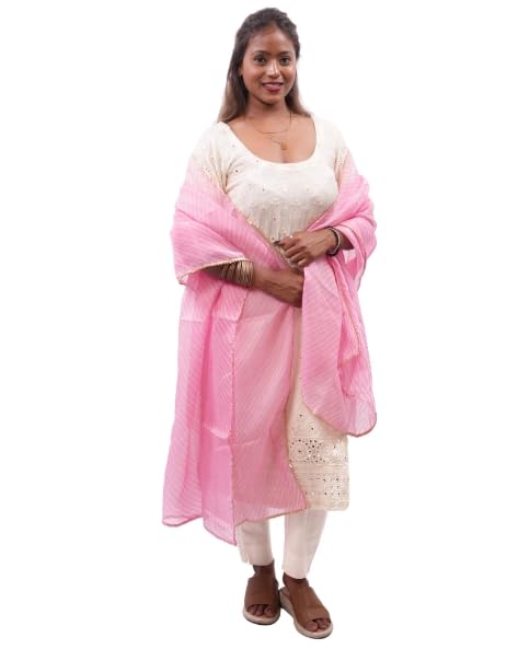urban kanya Women's Cotton Kota Dupatta with Striped Print – Lightweight, Handwoven, Traditional Ethnic wear for Daily & Festive Use |-picture-46