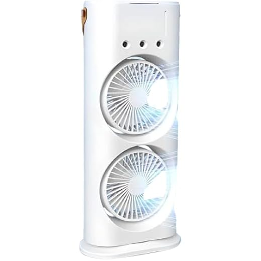 Care 4 Portable Dual Fan Tower with Wide Wind Coverage Stron