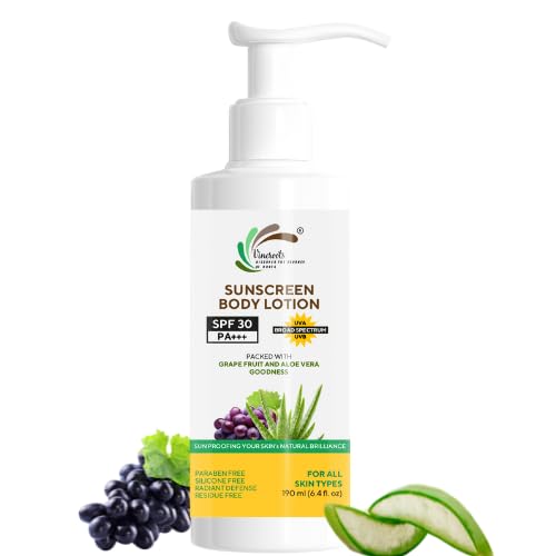 Vineroots Body Lotion | Sunscreen SPF 30 Broad Spectrum | Lightweight, Non-Greasy | Unisex | All Skin Types