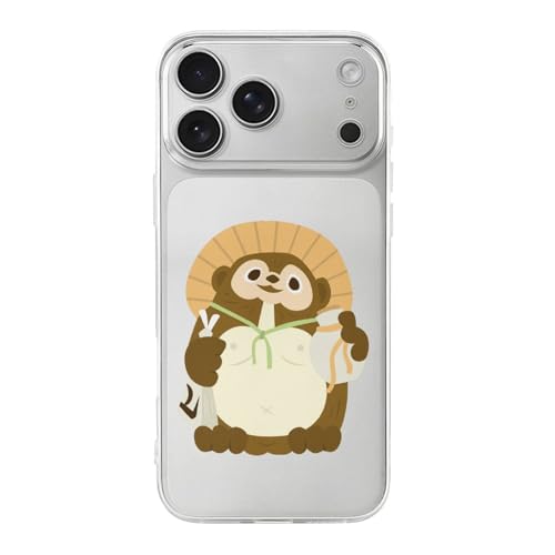 iPhone17ProMax用ケース 信楽焼の狸の置物 狸 いPhone17ProMax用ケース アイフォン17ProMax用カバー スマホケース 透明 TPUバンパー 薄型 軽量 おしゃれ ワイヤレス充電対応