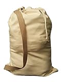 Owen Sewn Heavy Duty 16in x 22in Canvas Laundry Bag with Strap - Made in The USA (Natural)