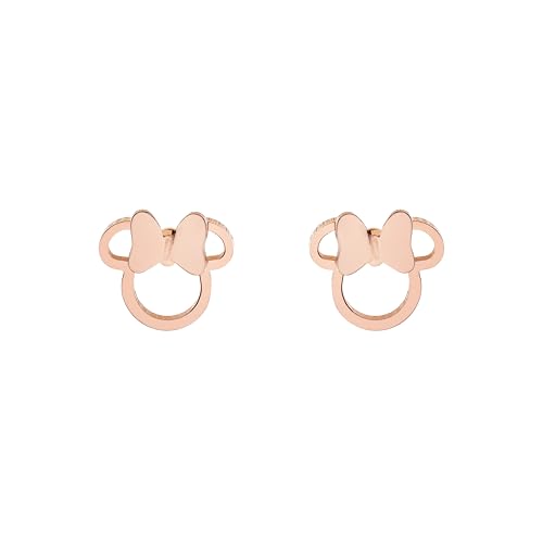 Orecchini Disney Minnie, Acciaio Inossidabile con Fiocco per Bambini e Bambine, Gioielli Disney
