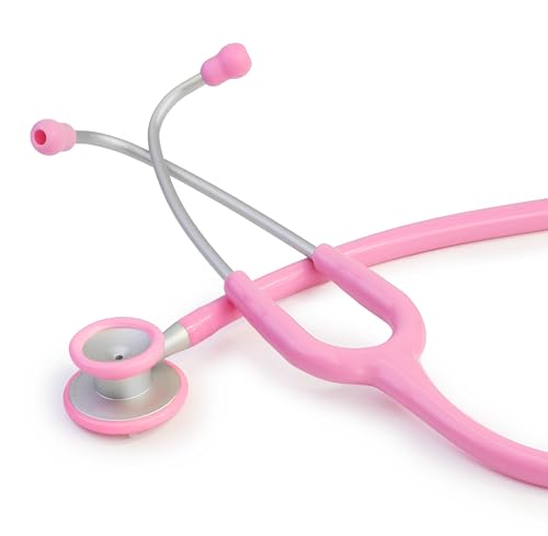 Image of Scian 30G-PK Stethoscope - High-Fidelity Acoustics, Lightweight Aluminum, Satin Tube for Pediatrics & Nursing - Nurse Essentials in Pink