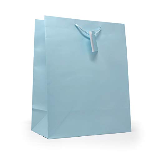 allgala Gift Bags, 12 Pack 13x10x5.5 Inch Large Light Blue Gift Bags with Handles for Birthday, Wedding, Party Supplies, Baby Shower, Holidays, Chirstmas