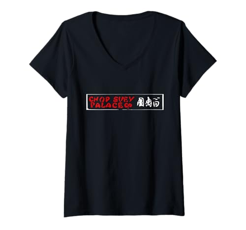 Femme Chop Suey Palace T-Shirt Restaurant Chinois T-Shirt avec Col en V