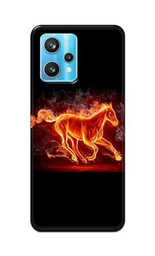 Image of PRINTFIDAA Printed Hard Back Cover Case for Realme 9 Pro Plus 5G | Realme 9 Pro+ 5G | Realme 9 4G | Narzo 50 Pro 5G Back Cover (Fiery Horse) -112