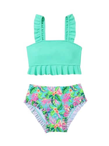 Maillot de bain tropical fille ensemble bikini deux pièces confortable