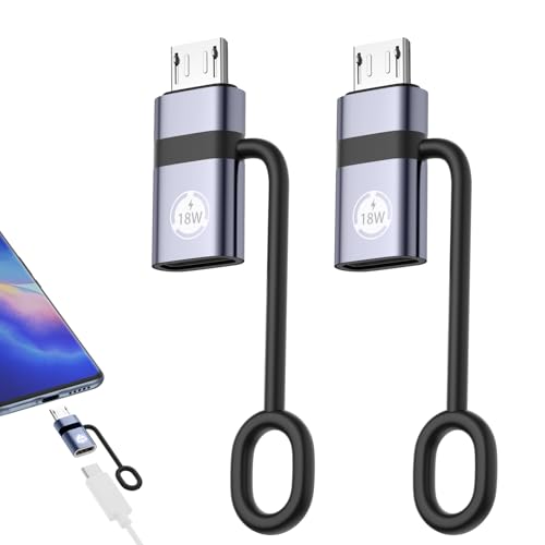 Liaoan USB C auf Micro USB Adapter Pack von 2 unterstützt 18W Schnellladung und Datenübertragung geeignet für USB C Buchse auf Micro Stecker Adapter Nicht geeignet für Kopfhörer grau.