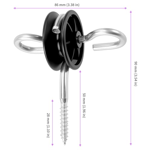 JEUIHAU 40 PCS Electric Fence Ring Insulators, Heavy Duty Gate Handle Insulators, Double Hook Gate Anchor Screw In Insulator for Ropes, Wires and Strands