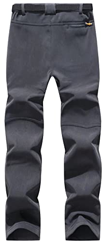 BenBoy Men's Snow Ski Outdoor Waterproof Windproof Fleece Cargo Hiking Pants,AN-SF1602M-Darkgrey-XS - Thumbnail 2