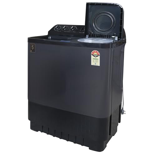 Image of Haier 9 Kg 5 Star Semi Automatic Top Loading Washing Machine (HTW90-196BBK Magic Filter, Rat Mesh, Toughened Glass Top Black)