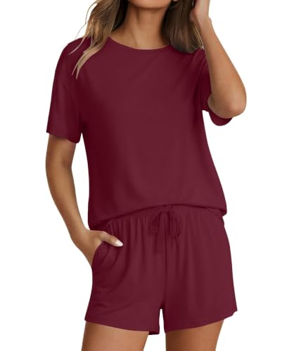 Image of Ekouaer Pajamas for Women Set Viscose from Bamboo Pjs 2 Piece Lounge Sets