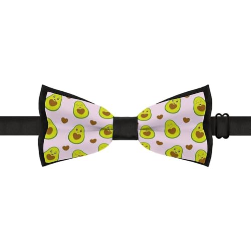 GoasNei Cute Avocado Pattern Bow Tie for Men Adjustable Necktie Funny Tie Neck Ties for Weddings Party