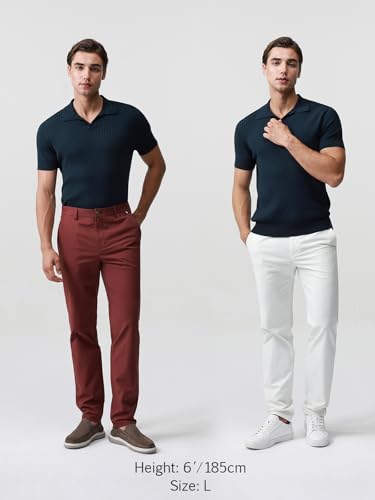 Pure BCI Cotton Short Sleeve Polo Shirts for Men Johnny Collar Sweater High Twist Ribbed Knit Buttonless Top3