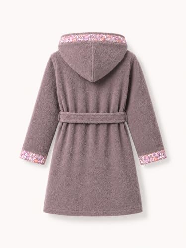 Image of RANGOLI Premium 100% Bamboo Kids Bathrobe, 460 GSM | Ultra Soft Hooded Bathrobe for Boys & Girls with 2 Pockets & Adjustable Belt | Age 7-8 Years | Ash Brown