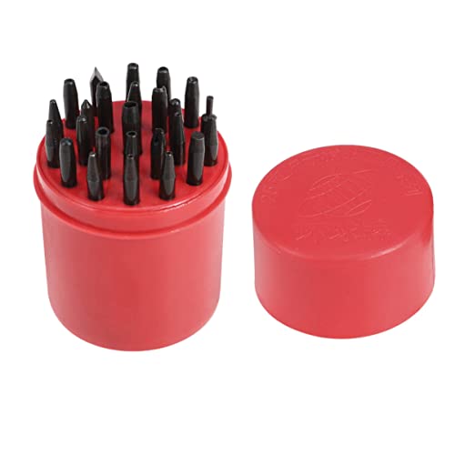 Mikikit 25pcs Tool Watchmaking Head Punch Watch Band Punching Hand Needle Presser Puller Staking