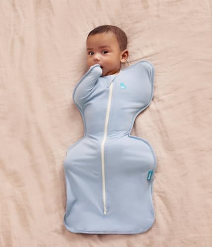 Image of Love To Dream Swaddle UP, Baby Sleep Sack, Twin Zipper For Easy Diaper Changes, Arms UP Position, Hip-Healthy, Lightweight & Breathable, Sleeping Bag, Moderates Ideal Temps, 1-3 M, Olive Stars & Moon