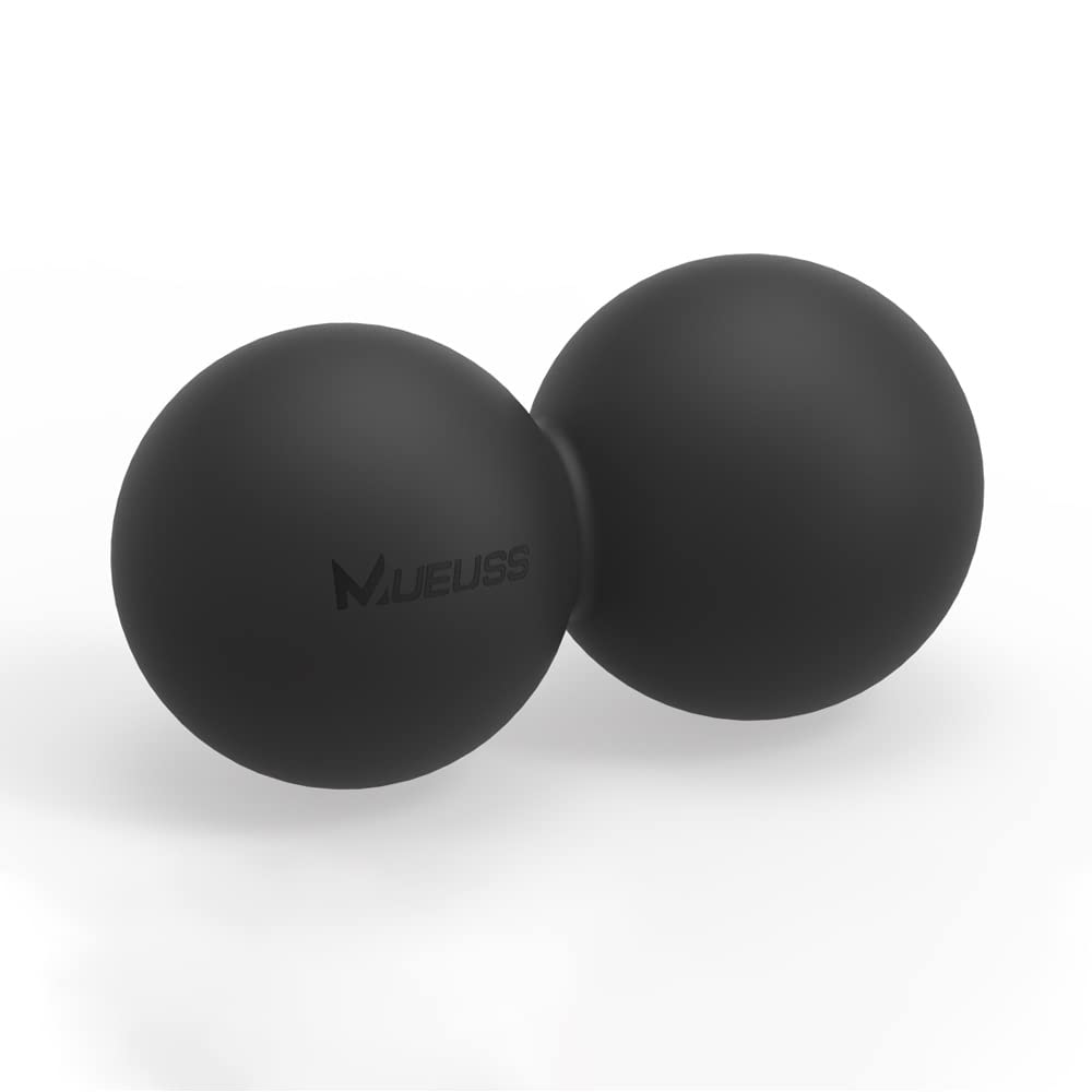 Doble lacross Bola Masaje Bola miofascia Bola Ligera Aptitud Cuerpo Fascia Masaje Yoga Ejercicio aliviar Dolor para el Culturismo (Color : Black)
