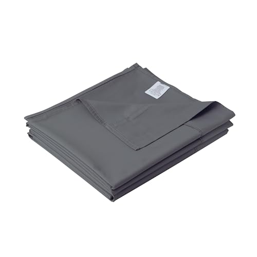 Cotton Cal King Flat Sheet Only, 600 Thread Count 100% Egyptian Cotton Top Sheet 1Pcs, Cool & Breathable Flat Bed Sheets Wrinkle, Fade, Stain Resistant (Dark Grey Cal King)