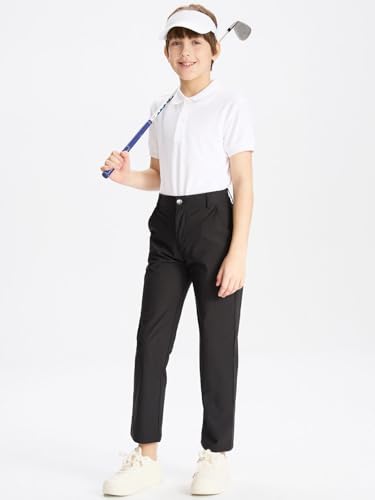 Image of DEVOROPA Youth Boy's Golf Pants Quick Dry Athletic Chino Flat Front Pants Kids School Uniform Clothes