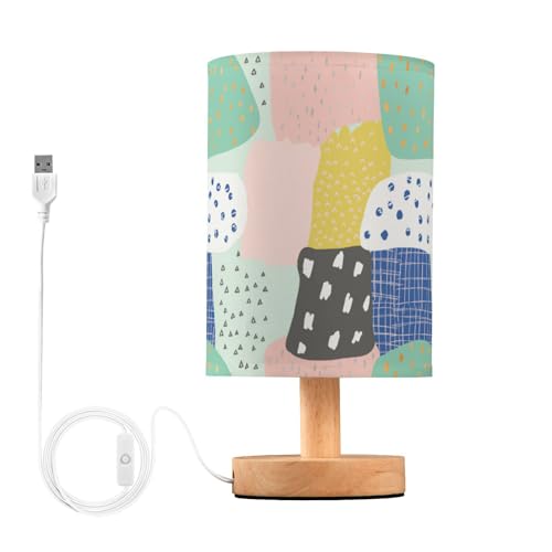 Lámpara de escritorio LED con puerto USB, diseño irregular colorido, lámpara de mesa para estudio, casa de campo y dormitorio