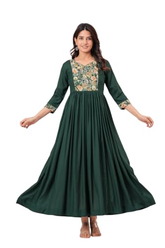 Image of Dhruvi Women's Rayon Anarkali Maternity Dress & Feeding Kurti with Zippers