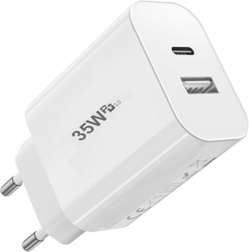 Ladegerät, 35 W, USB_C, kompatibel mit Sony Xperia 10 III, 2 Ports PD 3.0 QC 3.0, Wandladegerät, sehr schnell