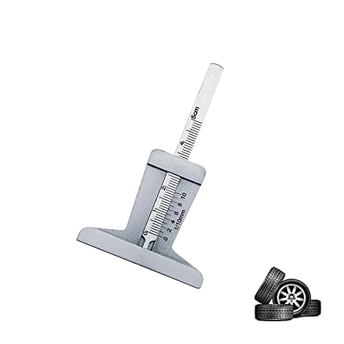 Jauge Profondeur Pneu, Jauge de profondeur de pneus en acier inoxydable, Auto Pneu Vernier Outil de réparation de voiture Accessoires (0-50 mm)